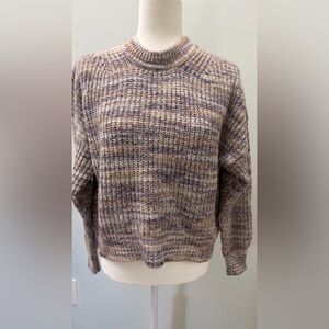 Michael Stars Marled Lavender and Cream Crewneck Sweater